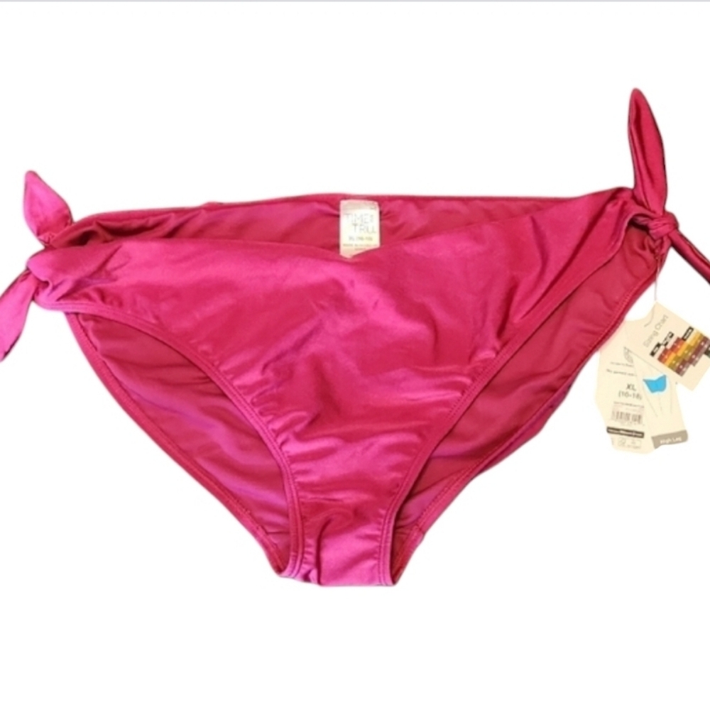 NWT Time and True Pink Bikini Bottom with Side Ties